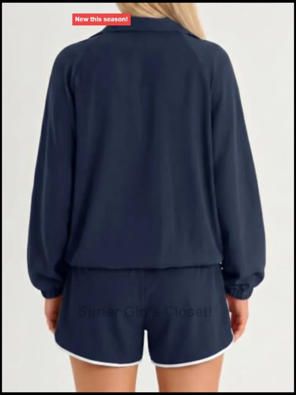 UPF 50+ Quarter Zip Pullover & Short Set 2 Piece Athleisure